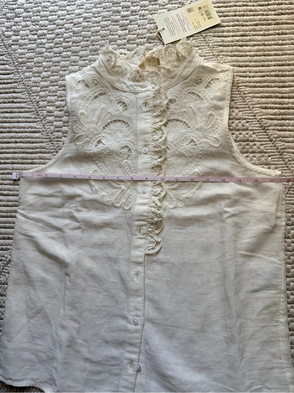 Sezane Blouse Sasky, Ecru color in size 4 - Picture 8 of 8